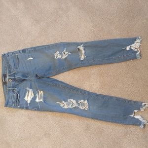 Express Distressed skinny jeans